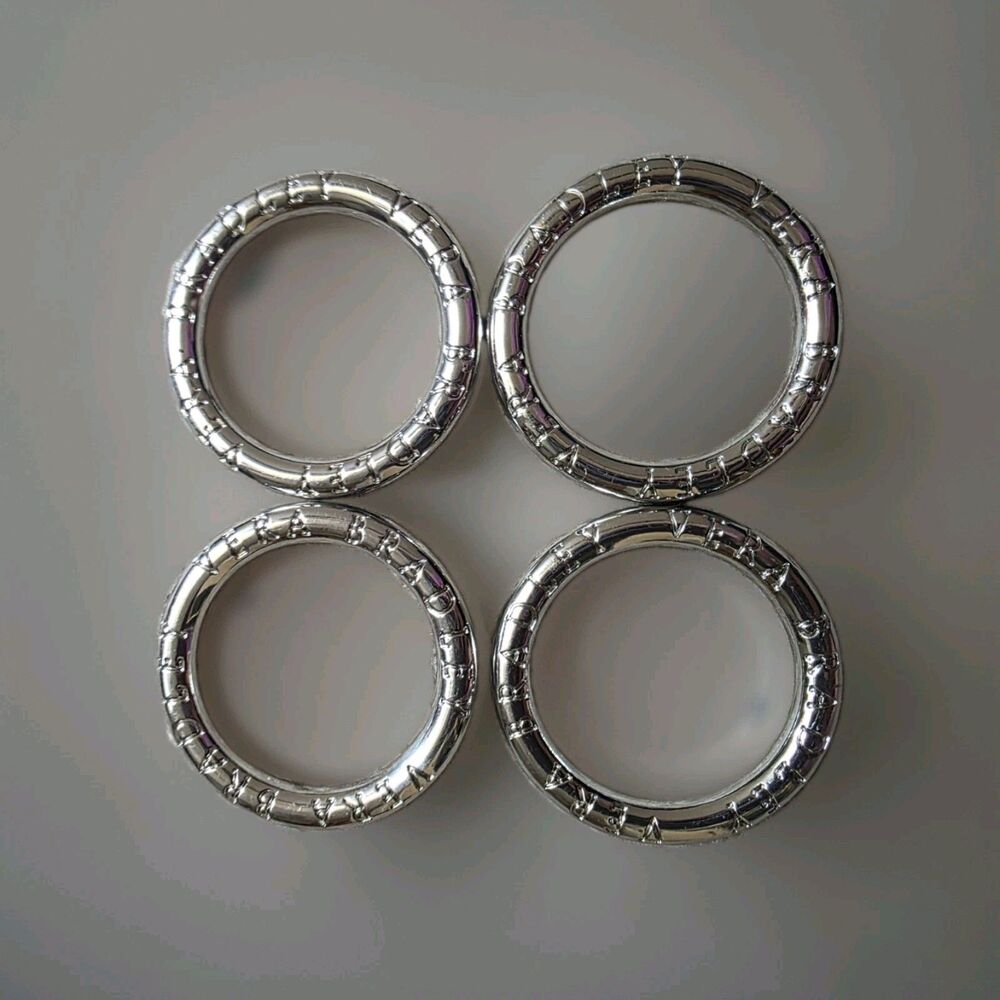 Vera Bradley Loop Circle Silver Tone Replacement Branded 4Pc For Keychain Purse